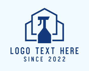 Blue - Home Cleaning Spray Bottle logo design