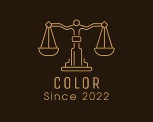 Golden - Gold Scale Judiciary Court logo design