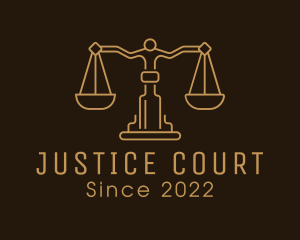 Court - Gold Scale Judiciary Court logo design