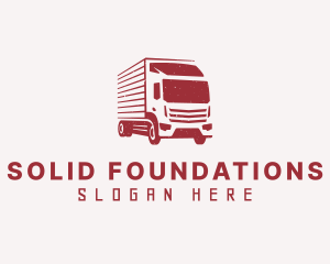 Red Transportation Truck Logo