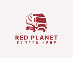 Red Transportation Truck logo design