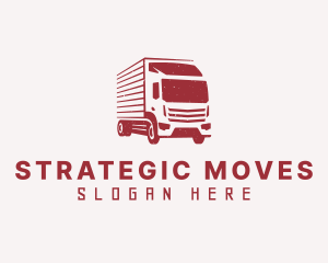 Red Transportation Truck logo design