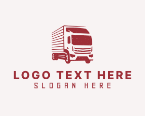 Truckload - Red Transportation Truck logo design