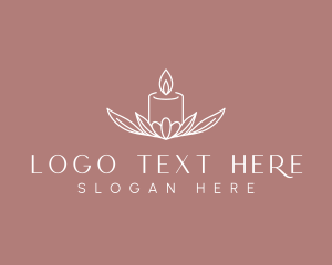 Monoline - Floral Candle Light logo design