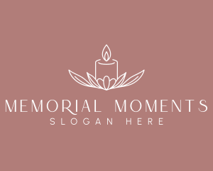 Commemoration - Floral Candle Light logo design