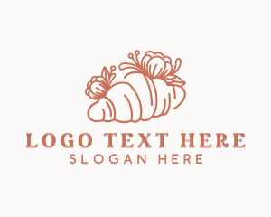 Baker - Bake Croissant Bread logo design