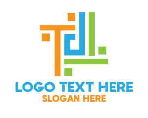 Printing Press - Colorful Monogram TD logo design