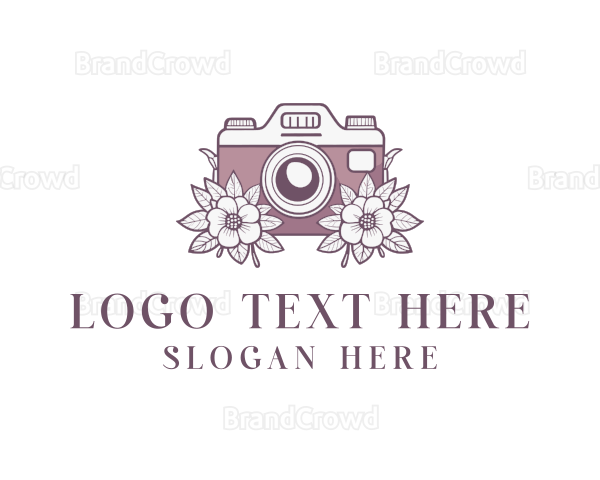 Camera Photographer Floral Logo