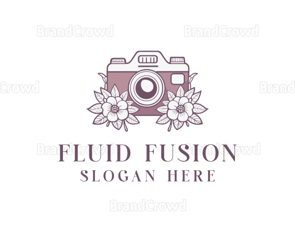 Camera Photographer Floral Logo