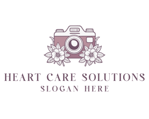 Camera Photographer Floral Logo