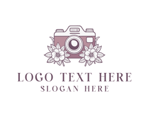 Camera Photographer Floral Logo