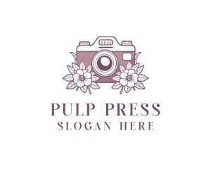 Camera Photographer Floral Logo