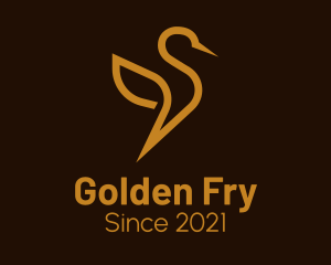 Golden Wildlife Bird  logo design