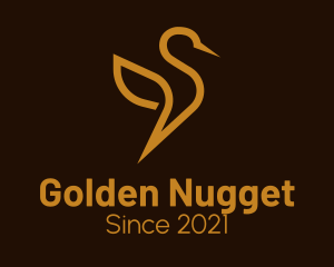 Golden Wildlife Bird  logo design