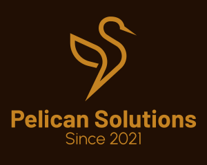 Pelican - Golden Wildlife Bird logo design