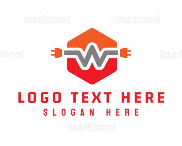 Orange W Wire Plug Logo