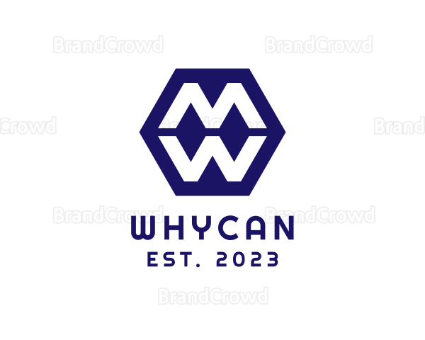 Minimalist Hexagon Letter MW Logo