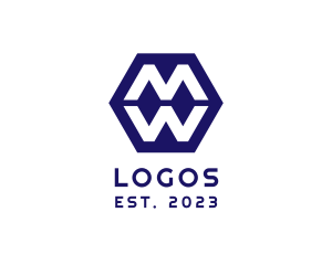 Violet - Minimalist Hexagon Letter MW logo design