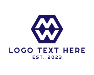 Hexagon - Minimalist Hexagon Letter MW logo design