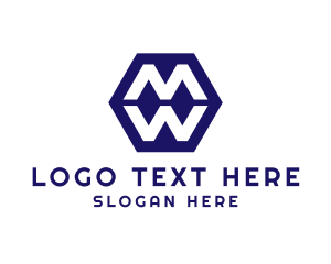 Minimalist Hexagon Letter MW Logo