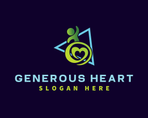 Disability Wheelchair Heart logo design