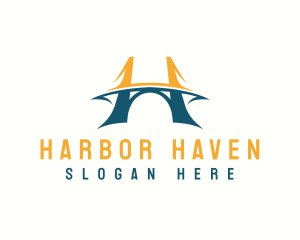 Harbor - Construction Bridge Letter H logo design