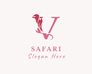 Floral Boutique Letter V Logo