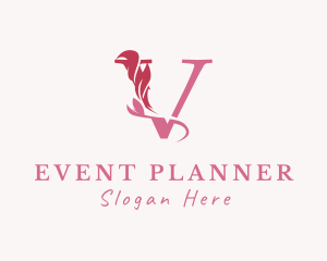 Floral Boutique Letter V Logo