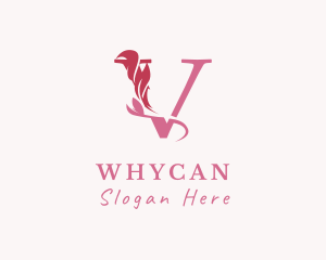 Floral Boutique Letter V Logo