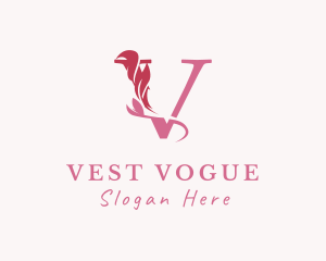 Floral Boutique Letter V logo design