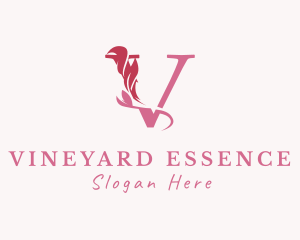 Floral Boutique Letter V logo design