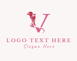 Floral - Floral Boutique Letter V logo design