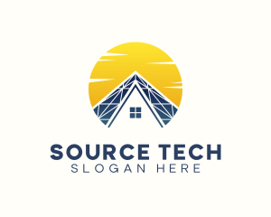 Source - House Solar Panel logo design