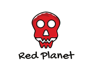 Red Skull Cartoon logo design