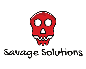 Red Skull Cartoon logo design