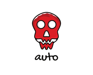 Black Skull - Red Skull Cartoon logo design
