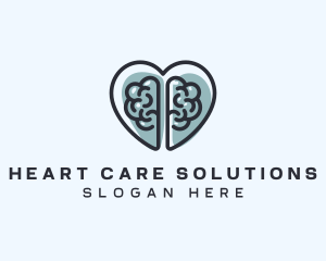 Brain Heart Mental Care logo design