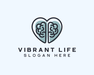 Brain Heart Mental Care logo design