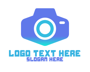 Vlogger - Modern Blue  Camera logo design