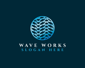 Fish Wave Pattern logo design