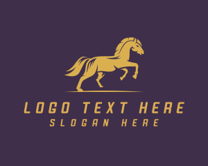 Equestrian - Running Horse Stallion logo design