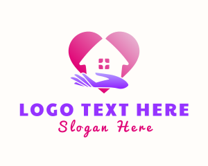 Home Care - Hand Heart House logo design