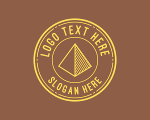 Desert - Yellow Pyramid Outline logo design