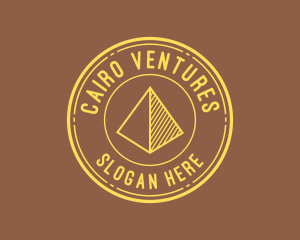 Cairo - Yellow Pyramid Outline logo design