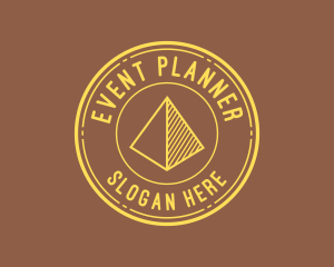 Line Art - Yellow Pyramid Outline logo design