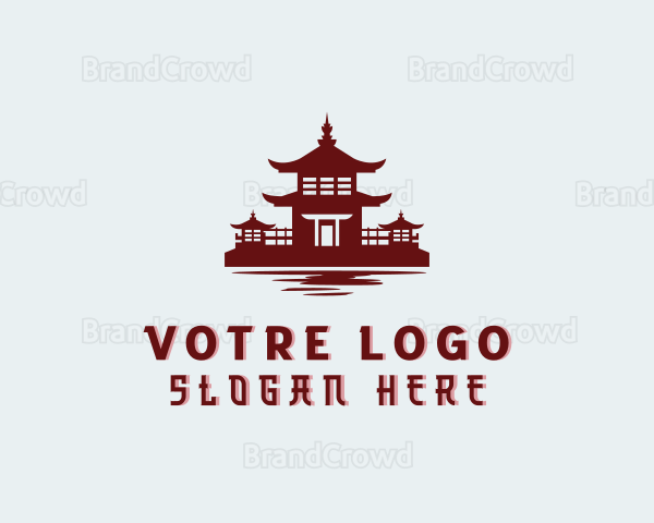Asian Pagoda Architecture Logo