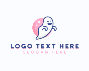 Cartoon - Spooky Scary Ghost logo design