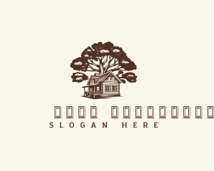 Cabin House Tree logo design