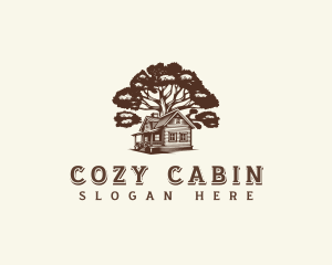 Cabin - Cabin House Tree logo design