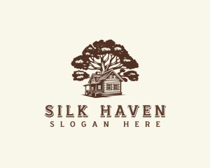 Cabin House Tree logo design